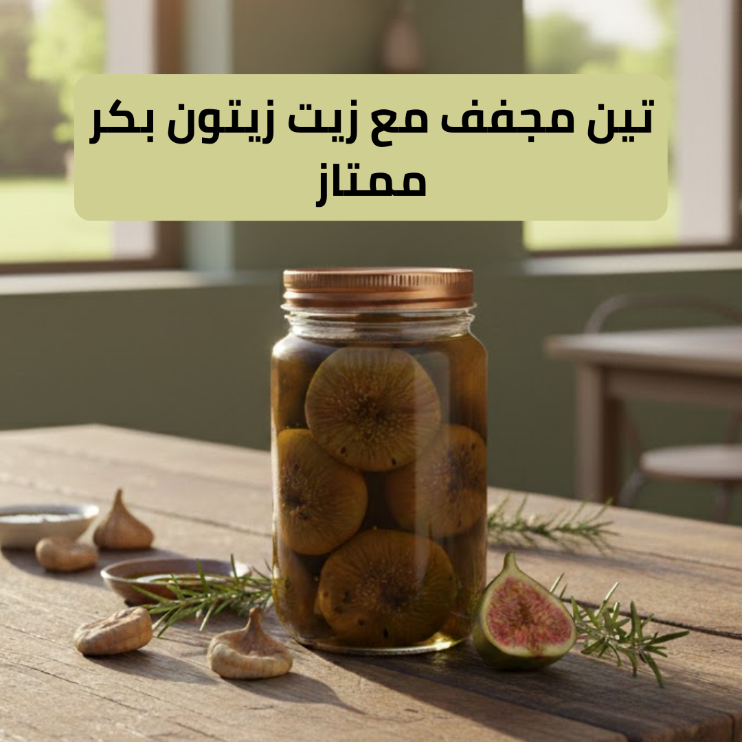 تين مجفف مع زيت زيتون بكر ممتاز
